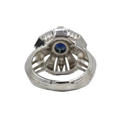 Bague Entourage en or blanc, platine, saphir et diamants - Castafiore