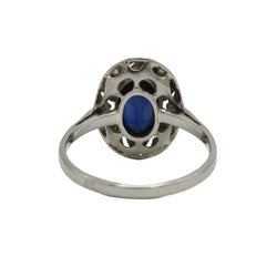 Bague Entourage en or blanc, platine, saphir et diamants - Castafiore