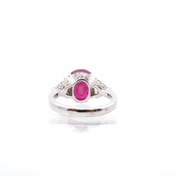 Bague Entourage en or blanc, rubis et diamants - Castafiore