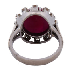 Bague Entourage en or blanc, rubis et diamants - Castafiore