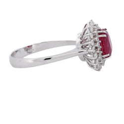 Bague Entourage en or blanc, rubis et diamants - Castafiore