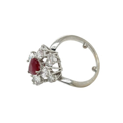 Bague Entourage en or blanc, rubis et diamants - Castafiore