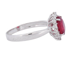 Bague Entourage en or blanc, rubis et diamants - Castafiore