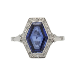 Bague Entourage en or blanc, saphir et diamants - Castafiore