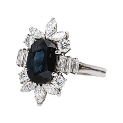 Ring Sapphire white gold surround