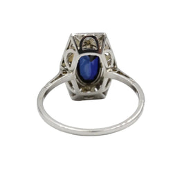 Bague Entourage en or blanc, saphir et diamants - Castafiore