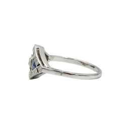 Bague Entourage en or blanc, saphir et diamants - Castafiore