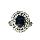 Bague Entourage en or blanc, saphir et diamants - Castafiore