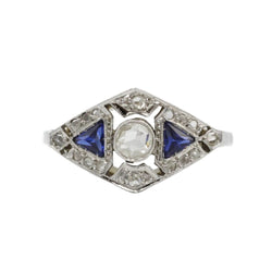 Bague Entourage en or blanc, saphir et diamants - Castafiore