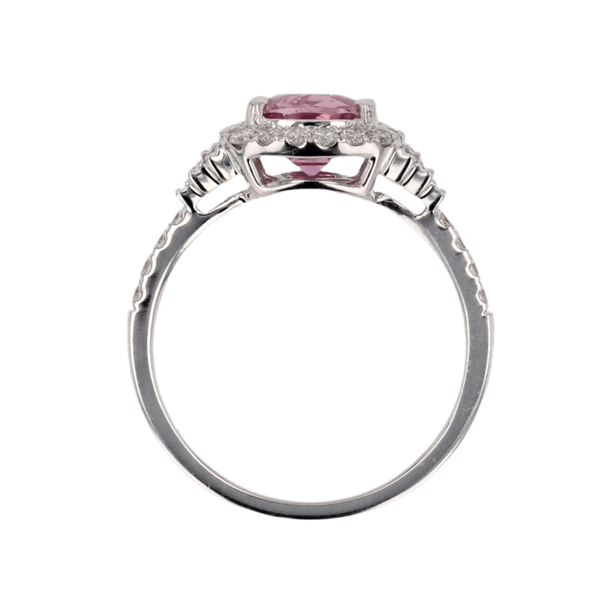 Bague Entourage en or blanc, saphir et diamants - Castafiore