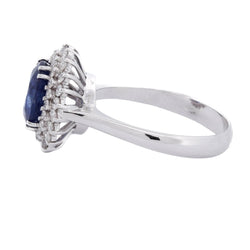 Bague Entourage en or blanc, saphir et diamants - Castafiore