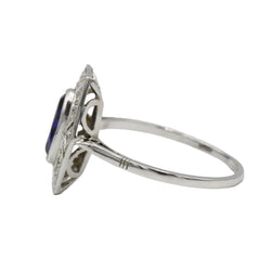 Bague Entourage en or blanc, saphir et diamants - Castafiore