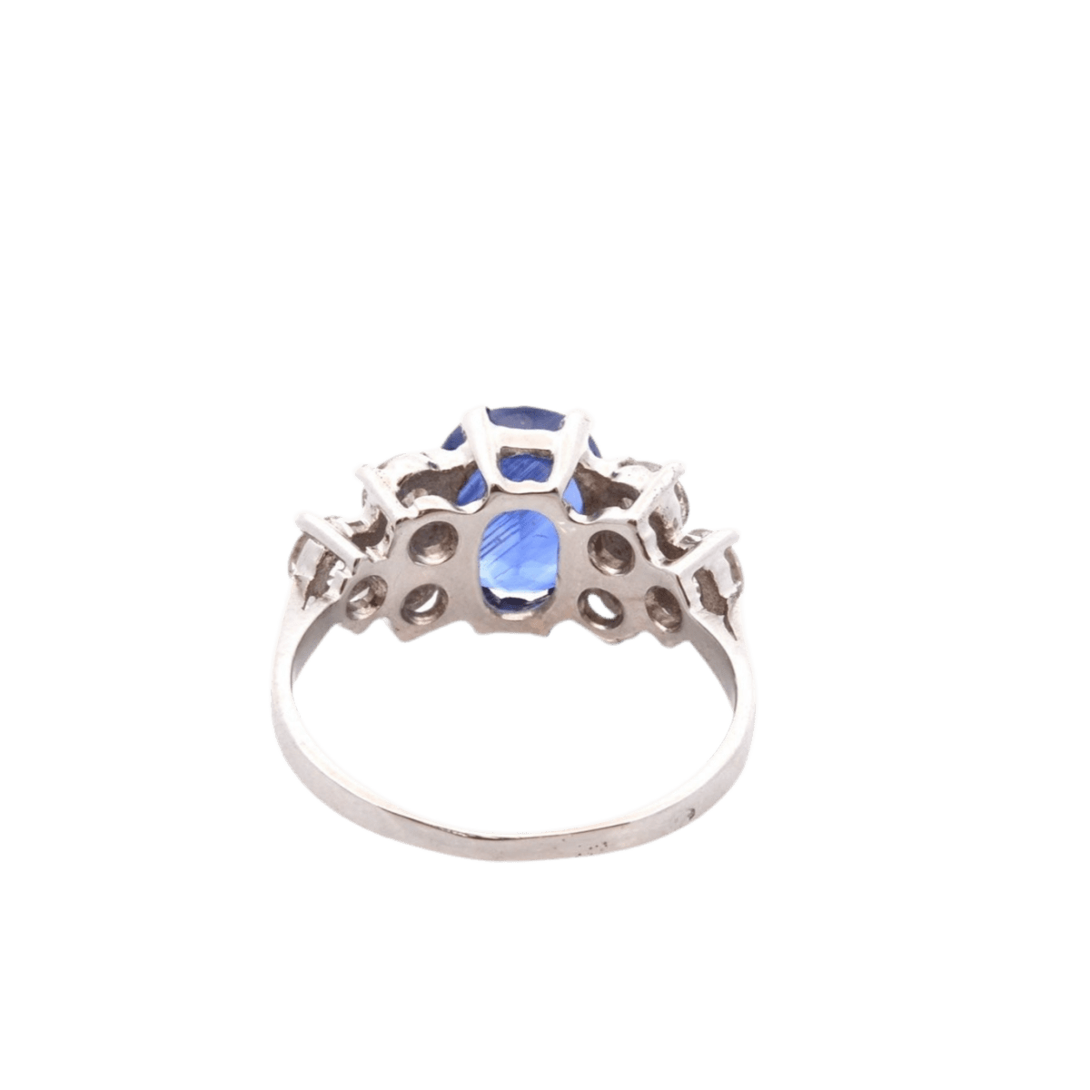 Bague Entourage en or blanc, saphir et diamants - Castafiore