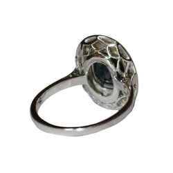 Bague Entourage en or blanc, saphir et diamants - Castafiore