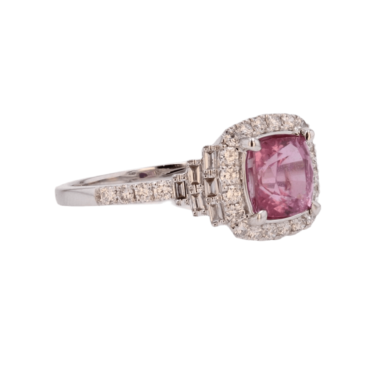 Bague Entourage en or blanc, saphir et diamants - Castafiore