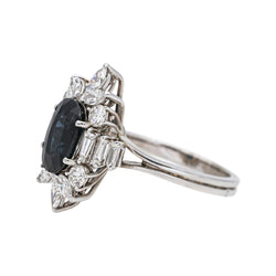 Ring Sapphire white gold surround