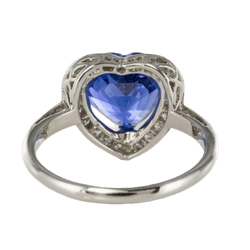 Bague Entourage en or blanc, tanzanite et diamants - Castafiore