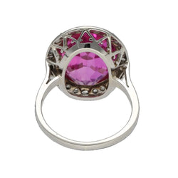 Ring Art Deco Verneuil Rose & Roses from diamonds - 18k White Gold - Size 53 - Circa 1930