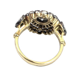 Bague Entourage en or jaune, argent et diamants - Castafiore