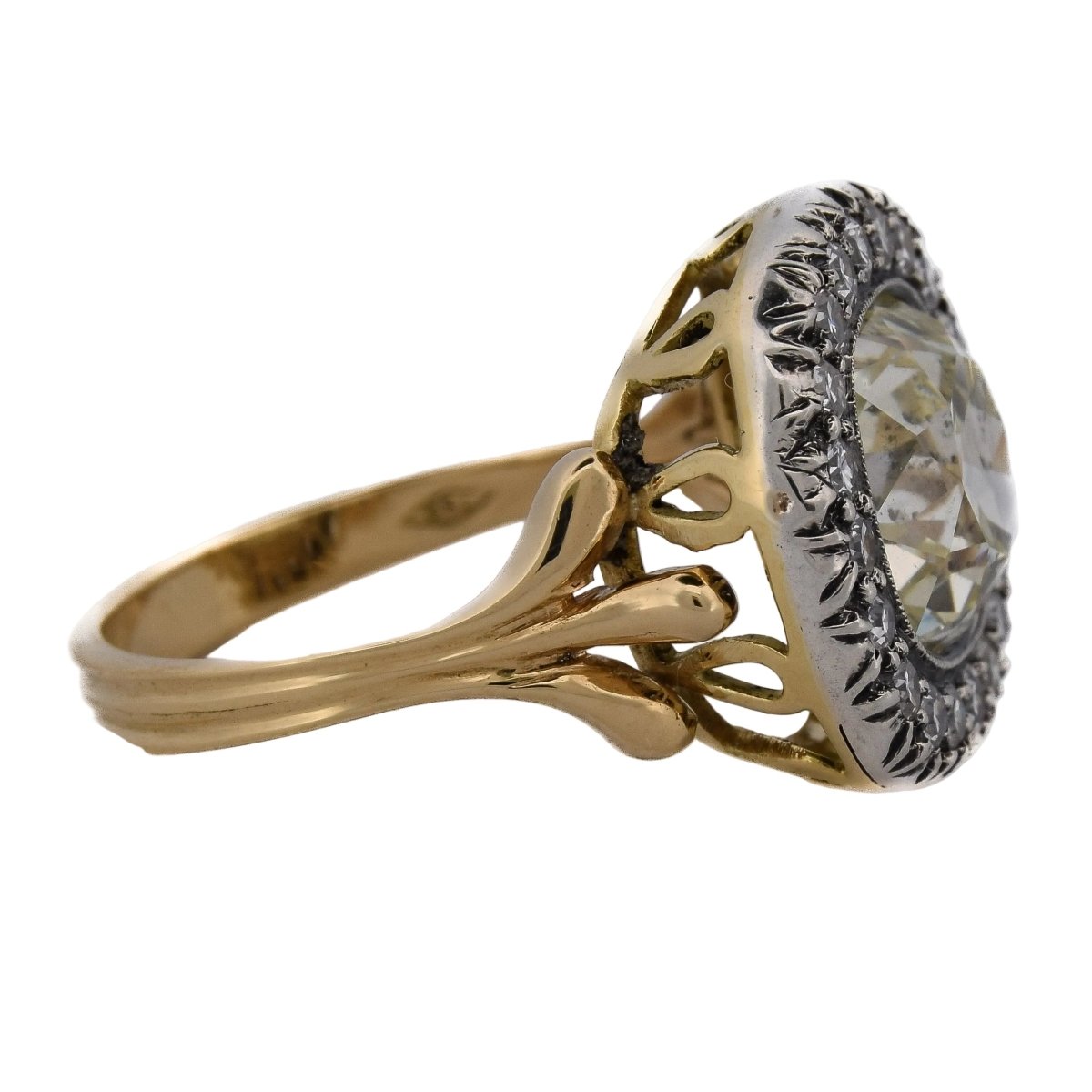 Bague Entourage en or jaune, argent et diamants - Castafiore
