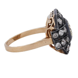 Bague Entourage en or jaune, argent et diamants - Castafiore