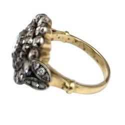 Bague Entourage en or jaune, argent et diamants - Castafiore