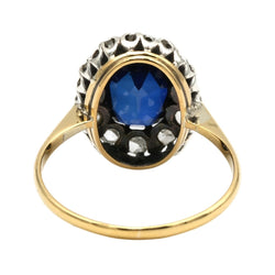Bague Entourage en or jaune, argent, saphir et diamants - Castafiore