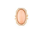 Bague Entourage en or jaune, corail et diamants - Castafiore