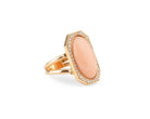 Bague Entourage en or jaune, corail et diamants - Castafiore