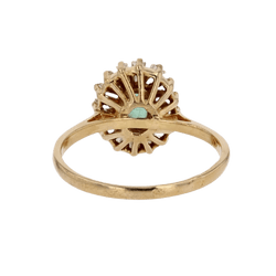 Bague Entourage en or jaune, émeraude et diamants - Castafiore