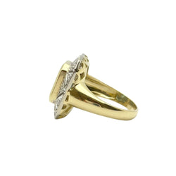 Bague Entourage en or jaune et blanc, topaze et diamants - Castafiore