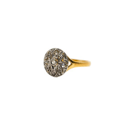Bague entourage en or jaune et diamants - Castafiore