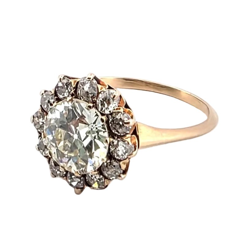 Bague Entourage en or jaune et diamants - Castafiore