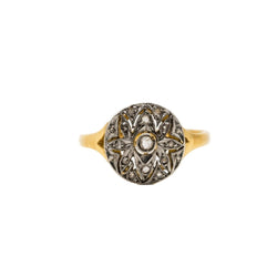 Bague entourage en or jaune et diamants - Castafiore
