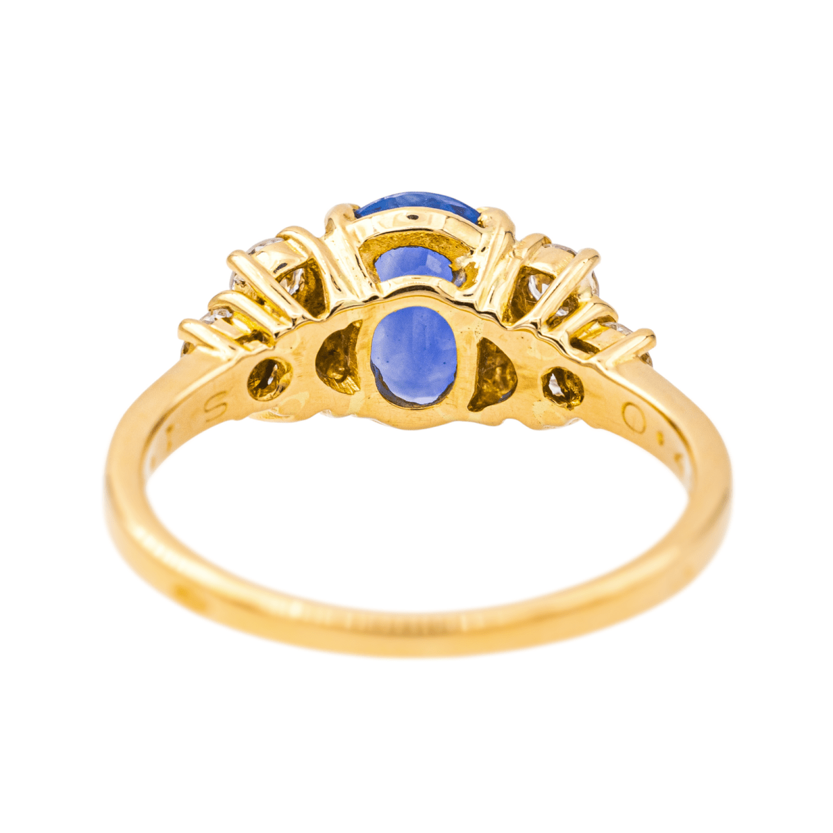 Bague Entourage en or jaune et saphir - Castafiore