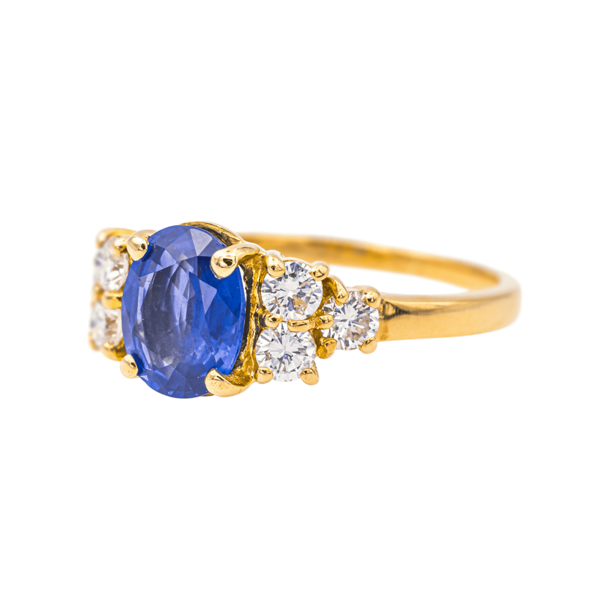 Bague Entourage en or jaune et saphir - Castafiore