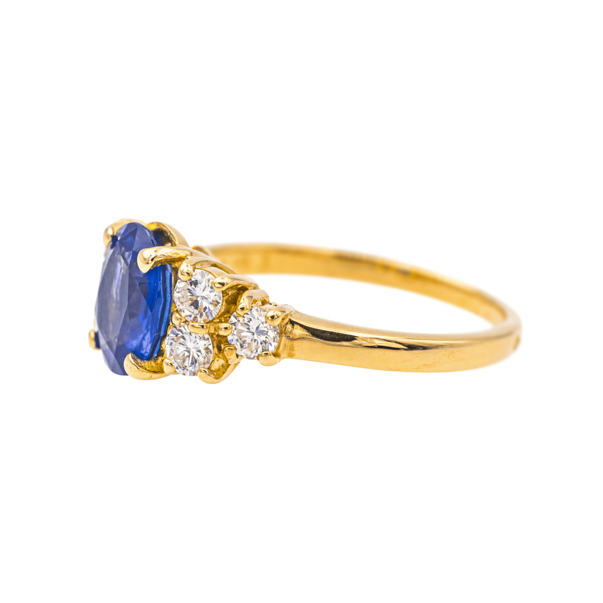 Bague Entourage en or jaune et saphir - Castafiore