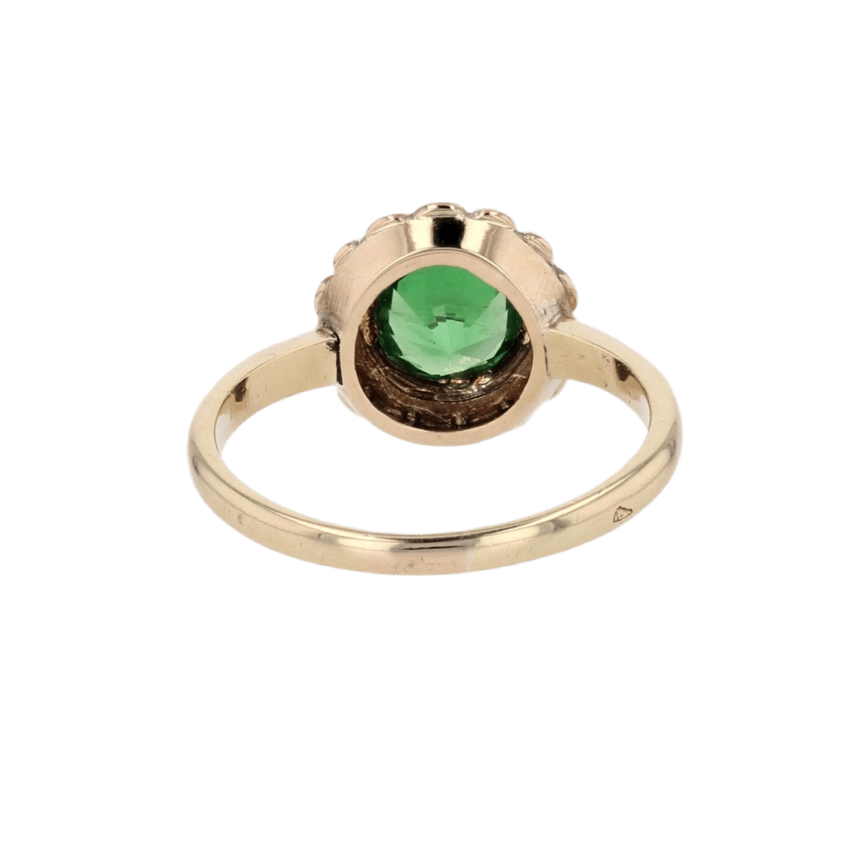 Bague Entourage en or jaune, grenat et perles - Castafiore