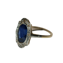 Bague Entourage en or jaune, or blanc, saphir et diamants - Castafiore