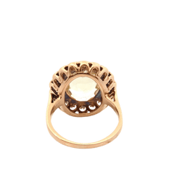 Bague Entourage en or jaune, orthose et diamants - Castafiore