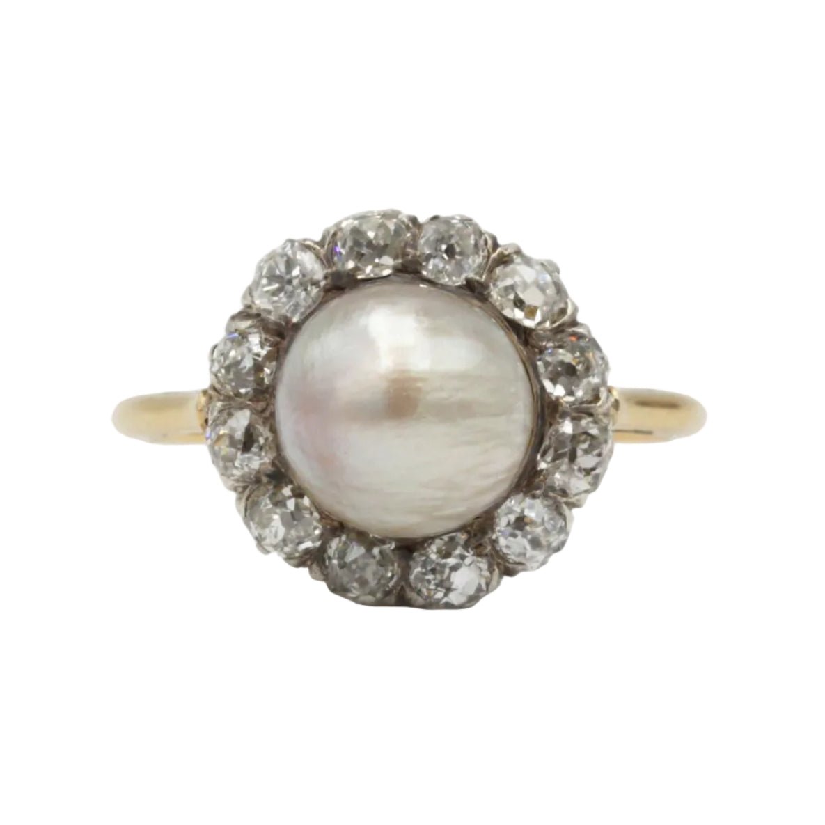 Bague Entourage en or jaune, perle et diamants - Castafiore