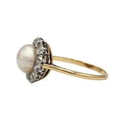 Bague Entourage en or jaune, perle et diamants - Castafiore