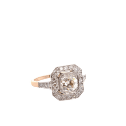 Bague Entourage en or jaune, platine et diamants - Castafiore