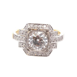 Bague Entourage en or jaune, platine et diamants - Castafiore
