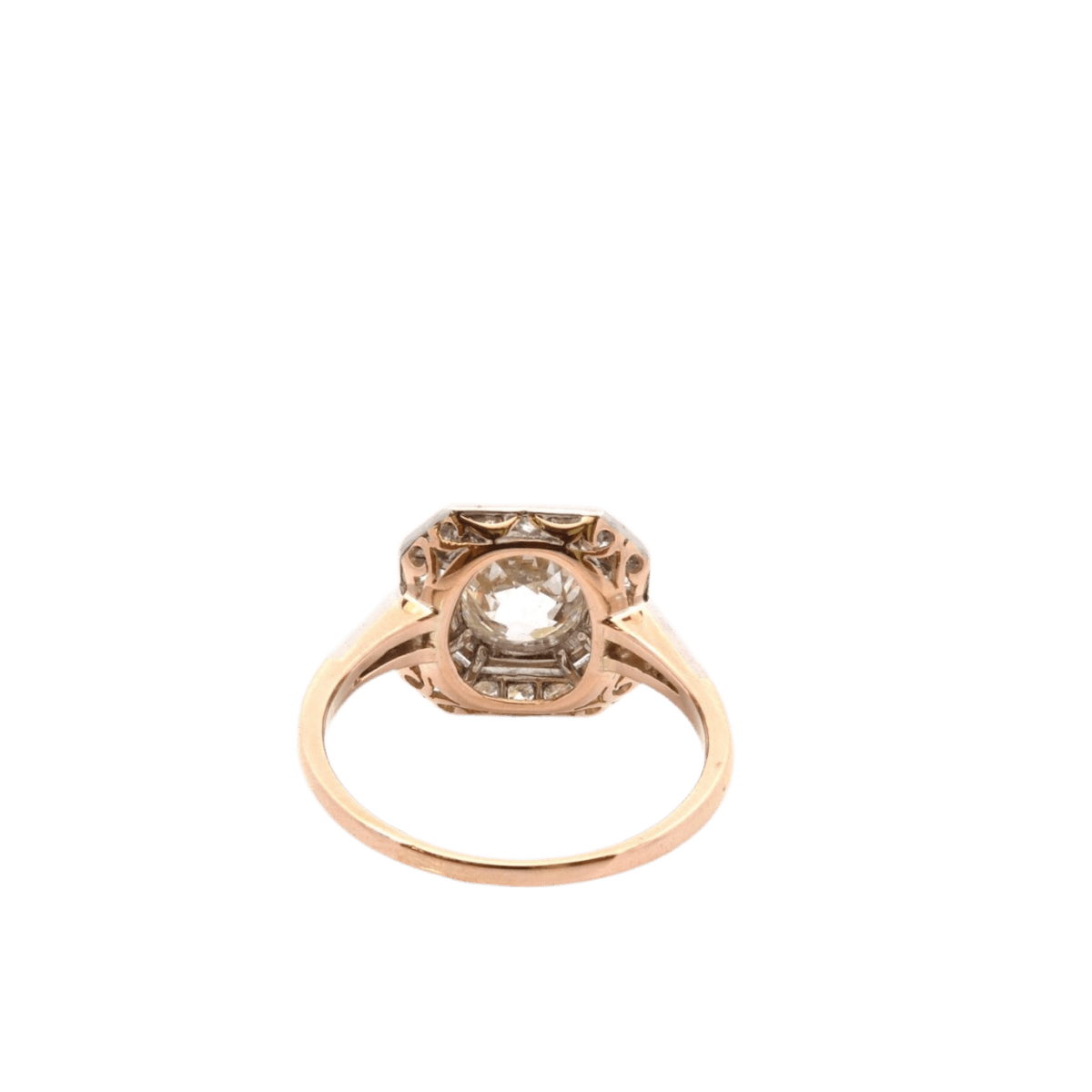 Bague Entourage en or jaune, platine et diamants - Castafiore