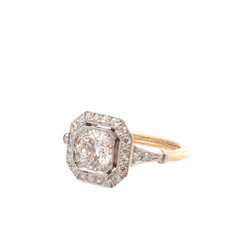 Bague Entourage en or jaune, platine et diamants - Castafiore