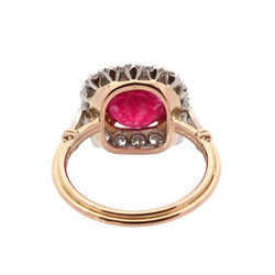 Bague Entourage en or jaune, platine, rubis et diamants - Castafiore