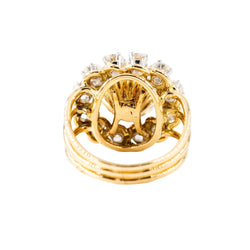 Bague Entourage en or jaune, platine, rubis et diamants - Castafiore