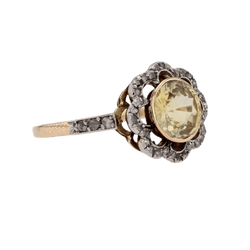 Bague Entourage en or jaune, platine, saphir et diamants - Castafiore