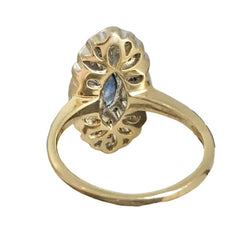 Bague Entourage en or jaune, platine, saphir et diamants - Castafiore